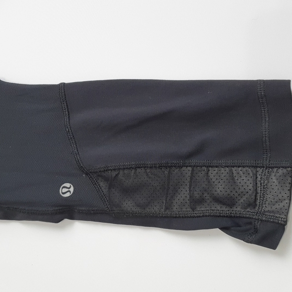 Lululemon Black Mint Green Mesh Crop - Picture 5 of 6